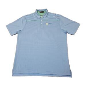 DriWay Polo Shirt Mens XL BLUE Golf Athletic Club PGA Stripe